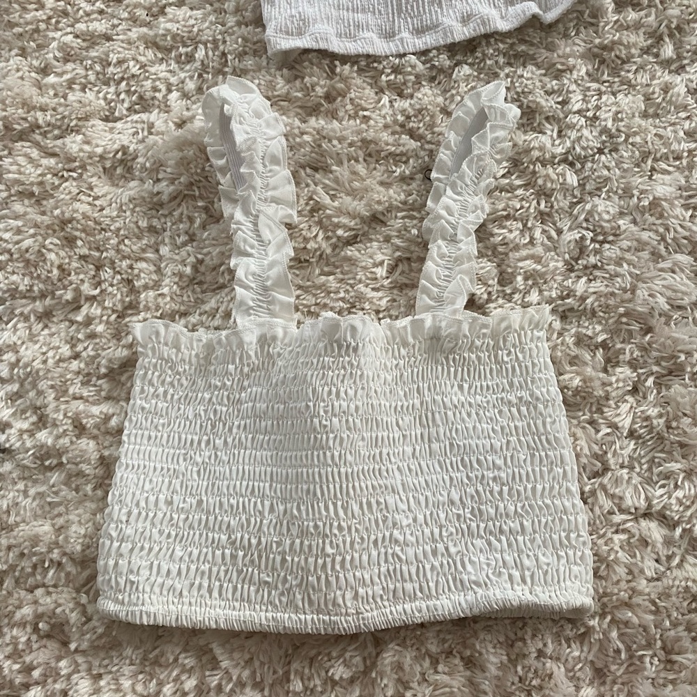 White Squareneck Croptop